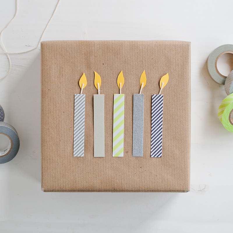 washi birthday candles // gift wrap #anastasiamariecards