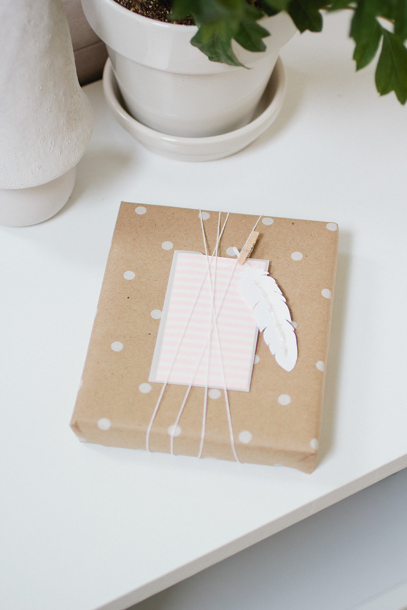 gift wrap: polka feather // anastasia marie