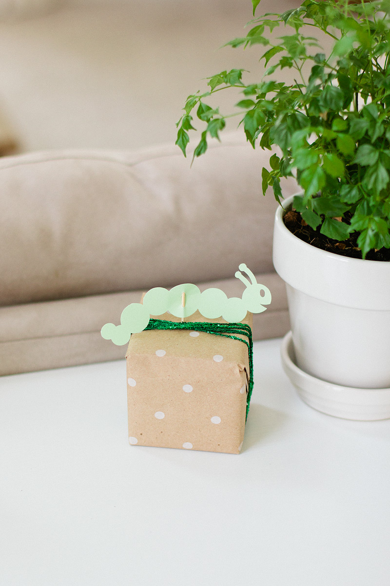 caterpillar baby shower gift wrap by ANASTASIA MARIE