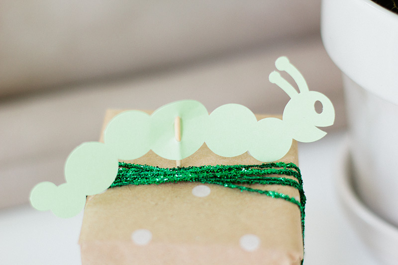 caterpillar baby shower gift wrap by ANASTASIA MARIE