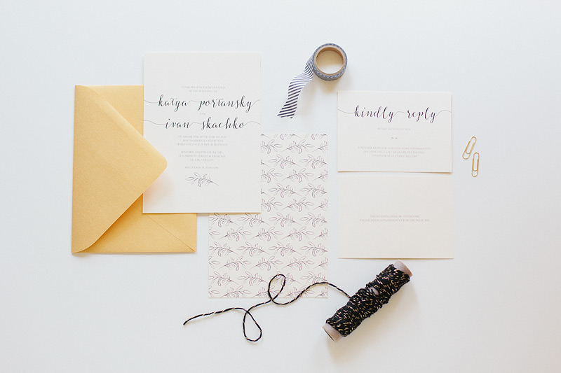 wedding stationery: simple leaf and type by ANASTASIA MARIE