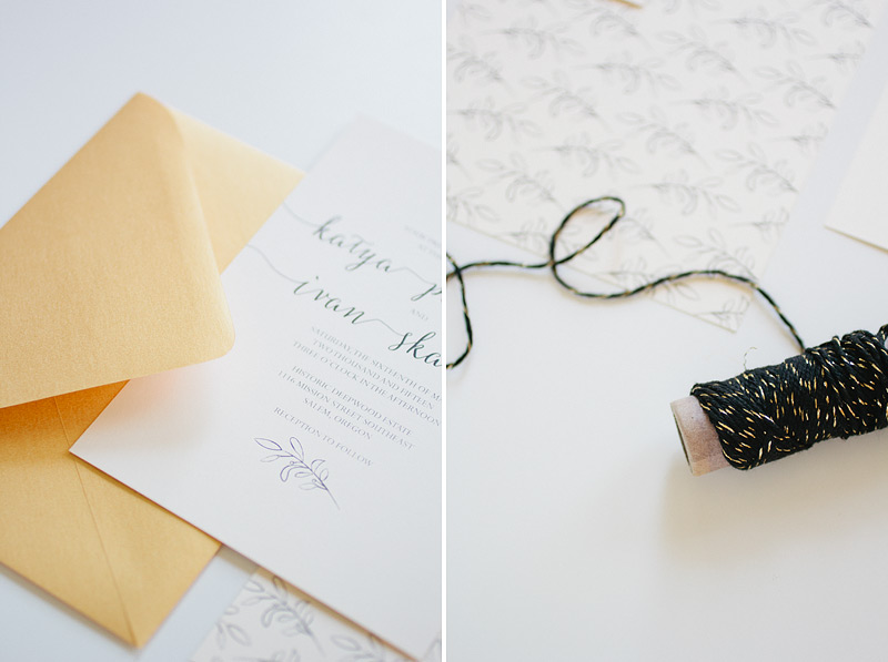 wedding stationery: simple leaf and type by ANASTASIA MARIE