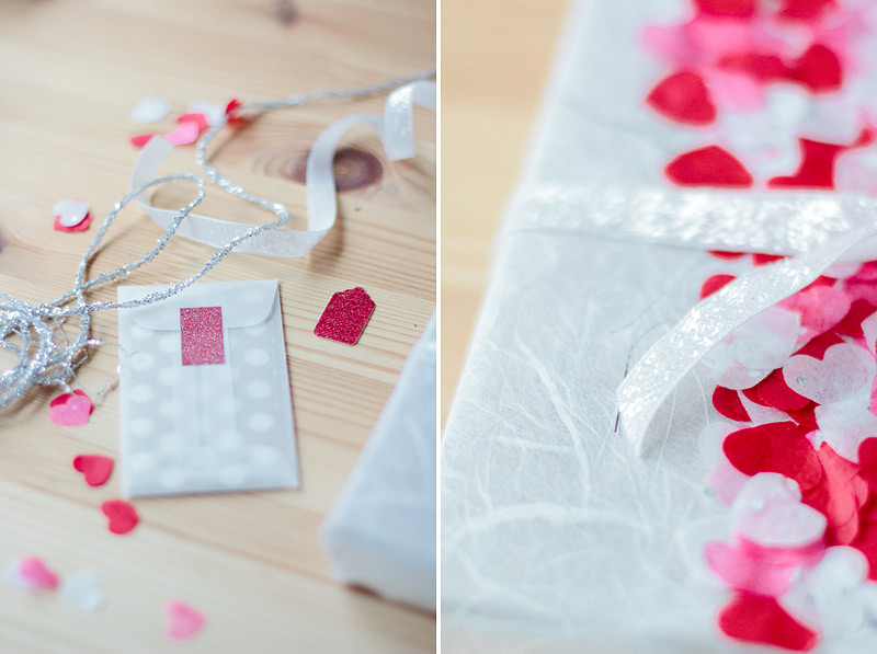 heart confetti gift wrap // valentine's day // anastasia marie blog